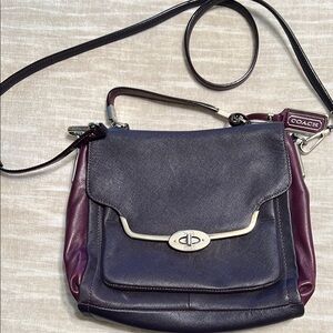Coach Purple Crossbody Bag with Gold Hardware